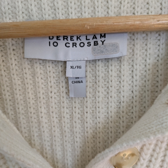 Derek Lam 10 Crosby Noelia Cream Ruffle Wool Sweater Size XL - Picture 6 of 9